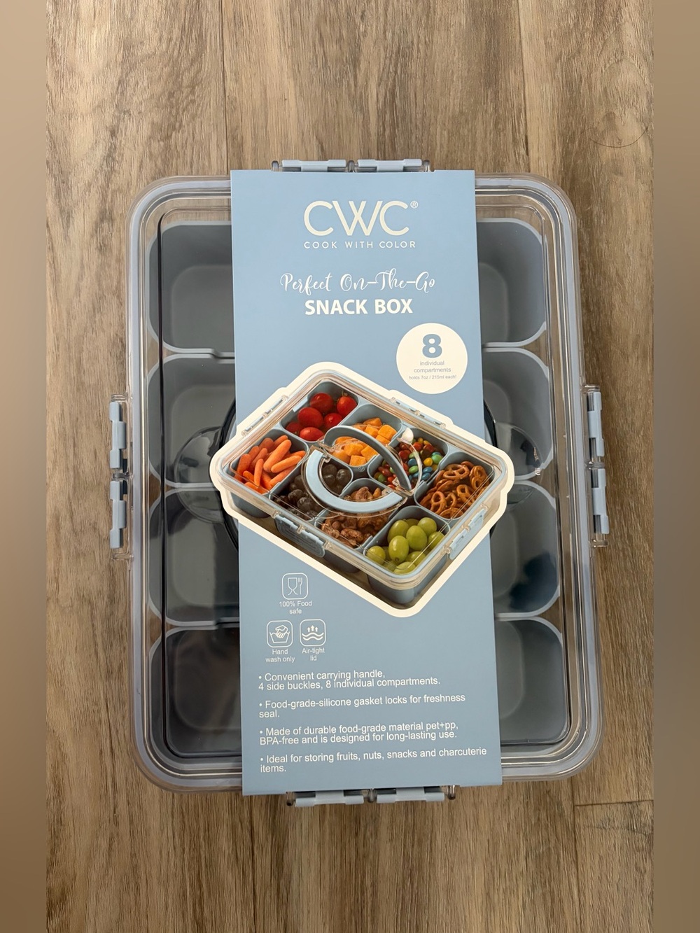 CWC Cook With Color On-The-Go Snackle Box 8 Compartment Travel Snack Container - Picture 6 of 9